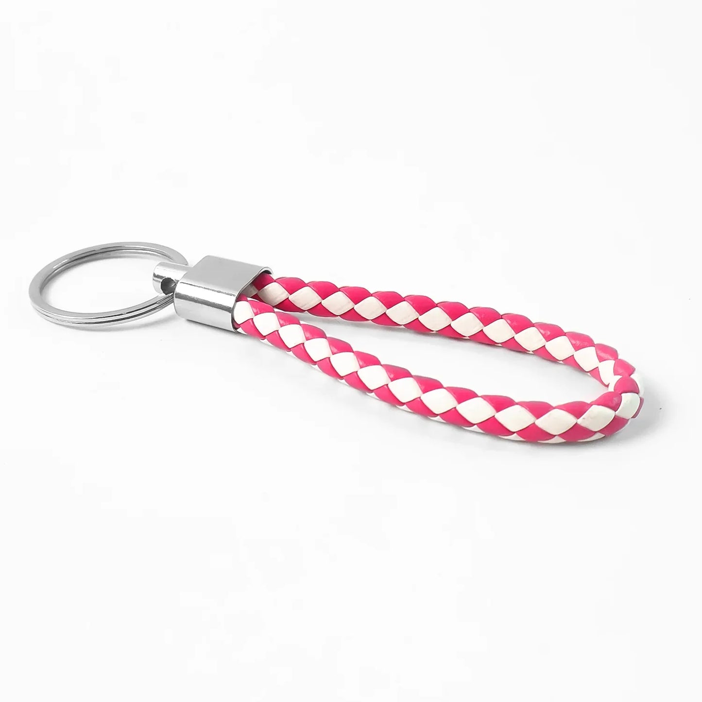 Leather Style Keychain With Metal Ring - (1 Pc) - Zidbik