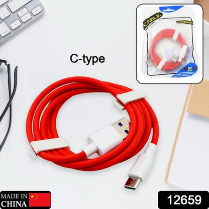 12659 Unique Type C Dash Charging Usb Data Cable  Fast Charging Cable  Data Transfer Cable For All C Type Mobile Use - Zidbik