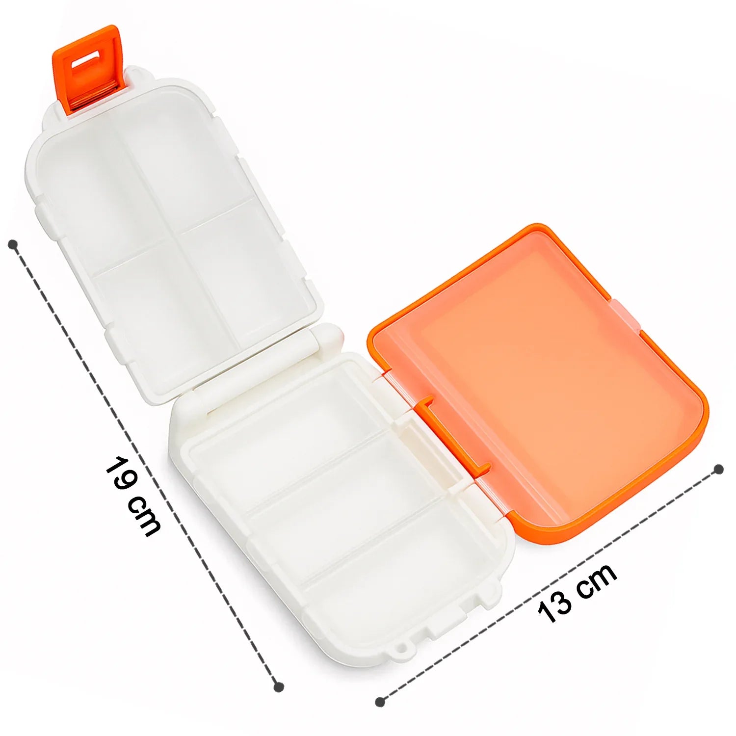 Portable Orange Dual-sided Pill Organizer Box (1 Pc) - Zidbik