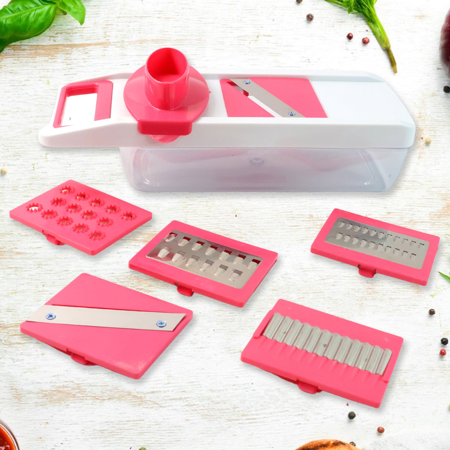 6-in-1 Vegetable Slicer Grater  Chopper - (Set) - Zidbik