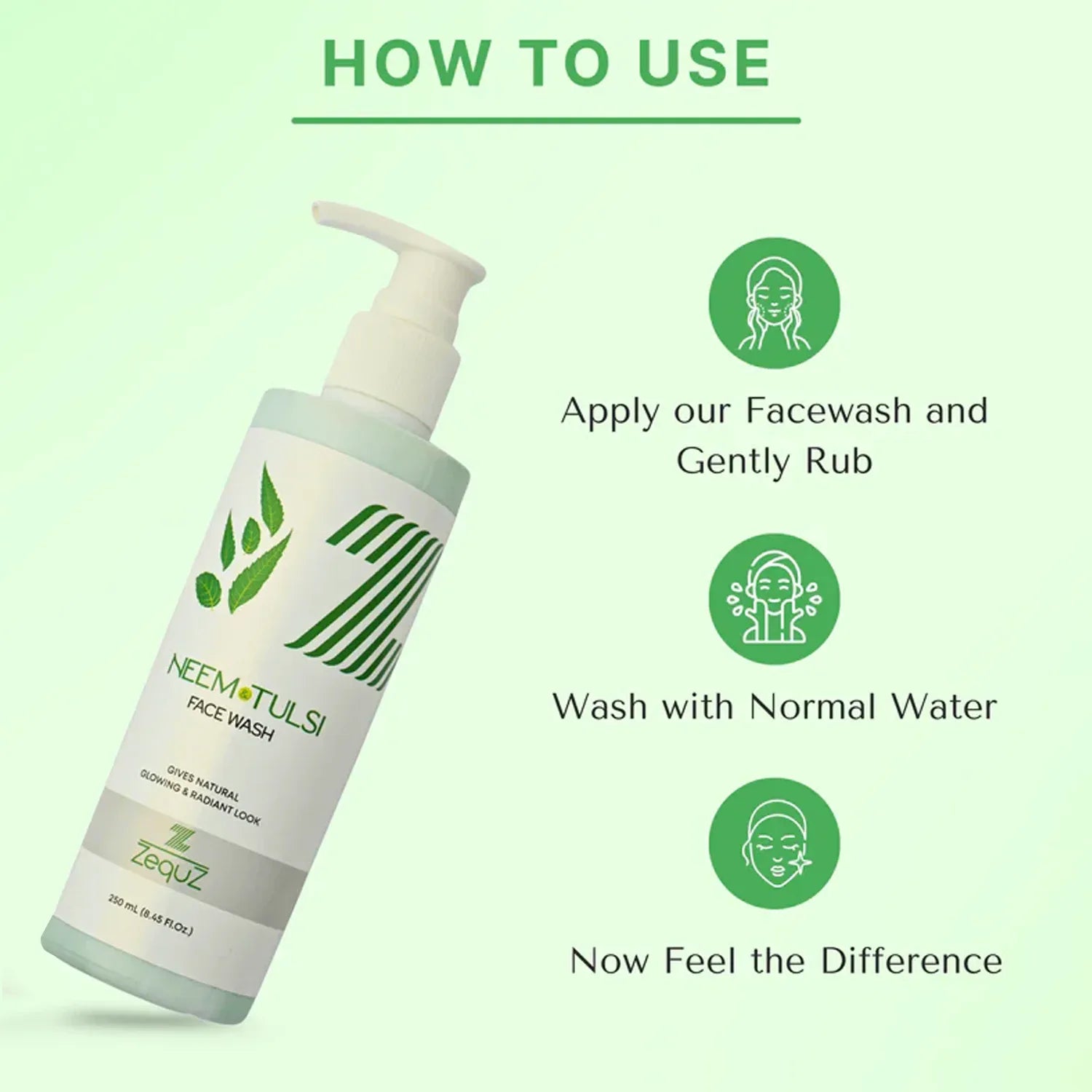 Zequz Neem Tulsi Face Wash - (1 Pc 250 Ml) - Zidbik