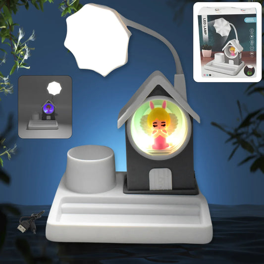 Cute Lovely Cartoon Home Design With Plastic Base Led Desk Light Multi Color Changes (1 Pc) - Zidbik