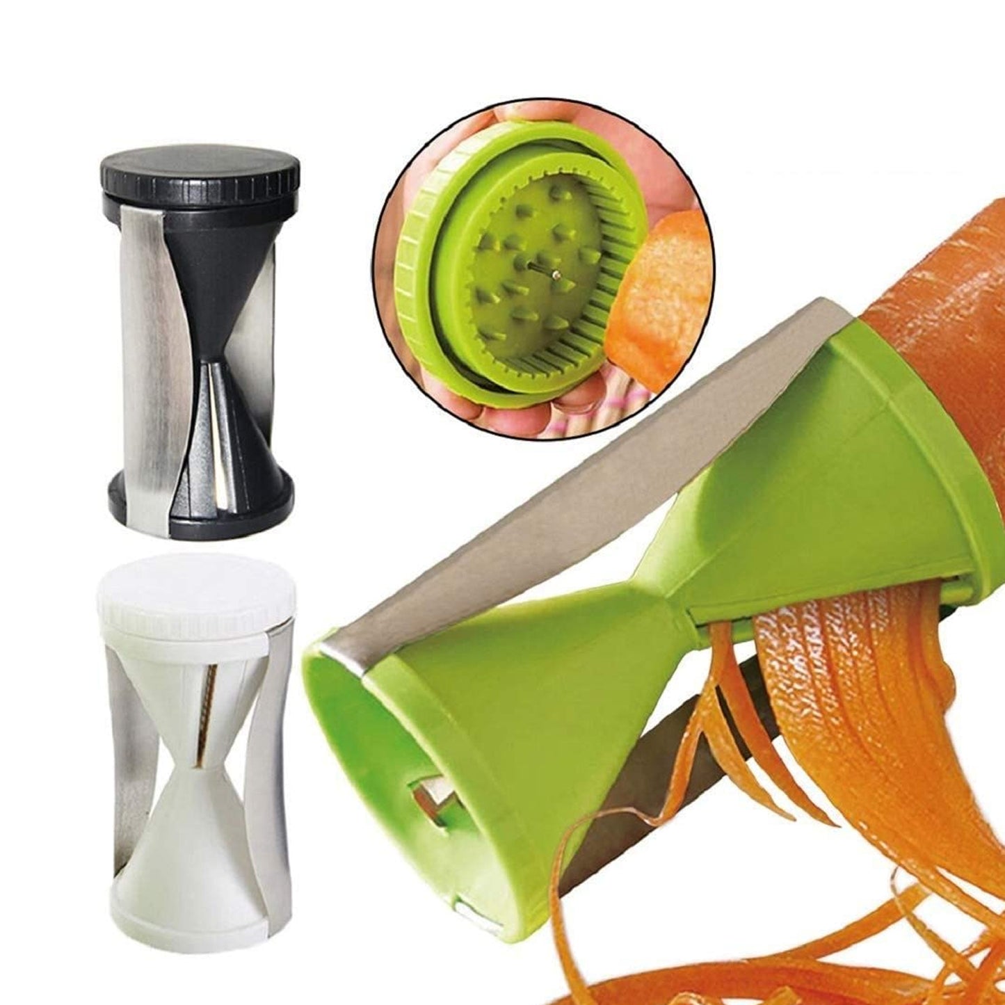 1853 Portable Spiralizer Vegetable Slicer Handheld Spiralizer Peeler Stainless Steel Spiral Slicer For Salad Vegetables Fruit Slicer - Zidbik